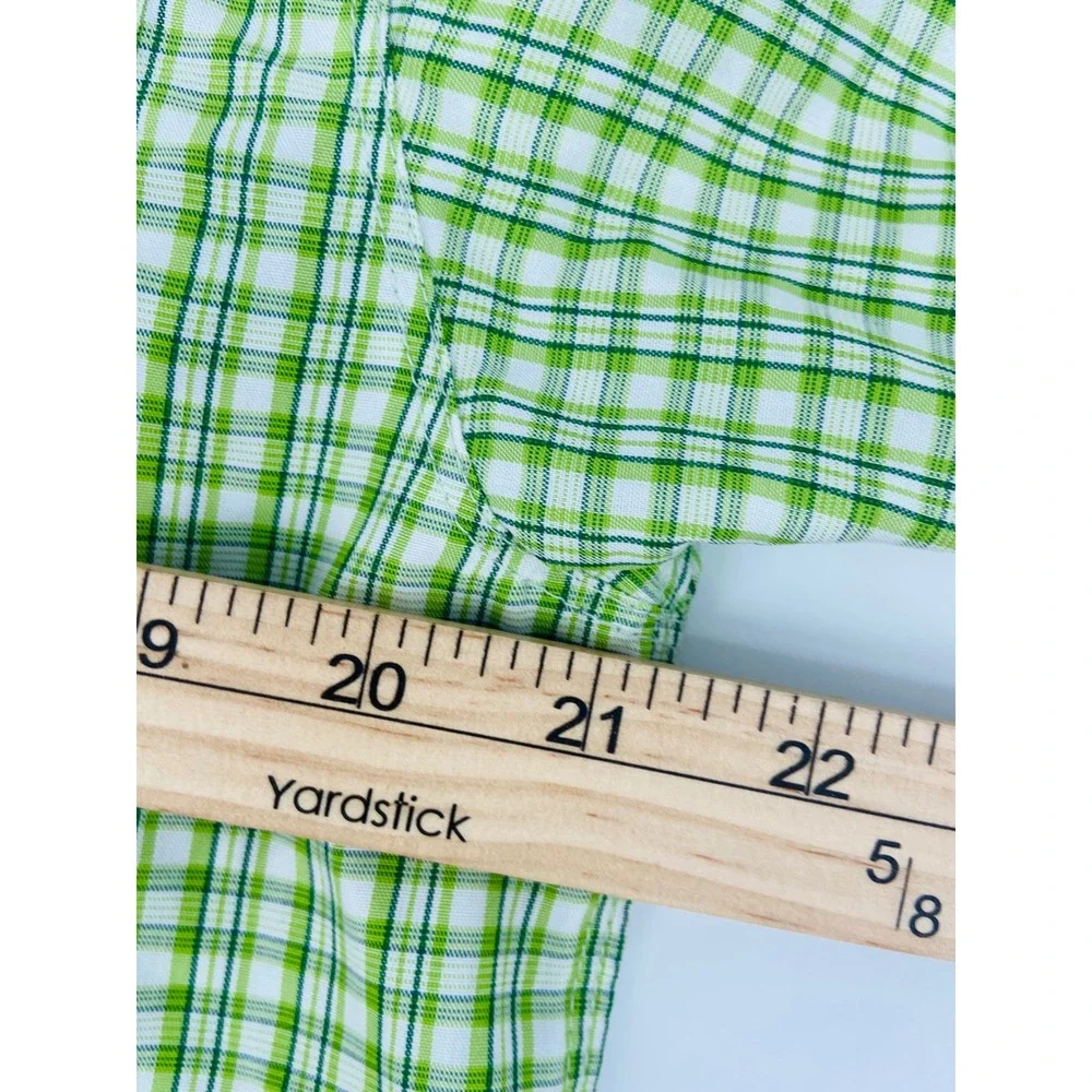 The North Face Mens Green Plaid Short‎ Sleeve Button Down Hiking Shirt Size L